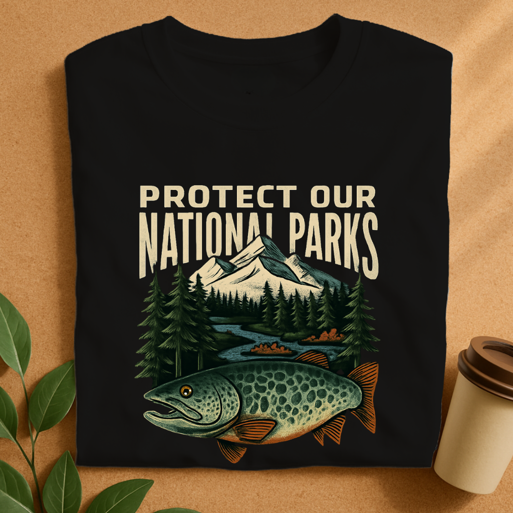 Protect Our National Parks – Scenic Trout Design T-Shirt