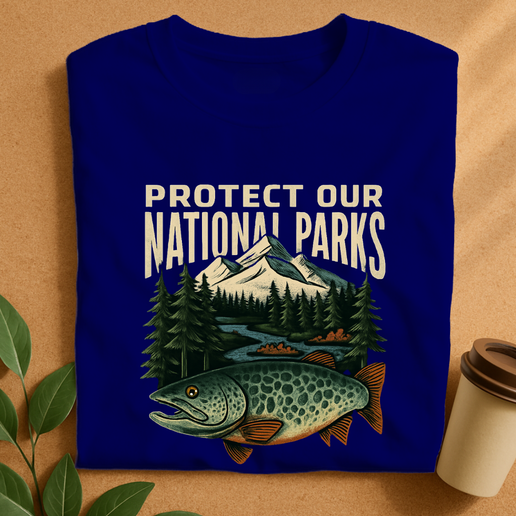 Protect Our National Parks – Scenic Trout Design T-Shirt