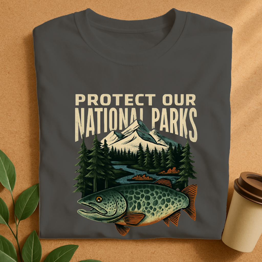 Protect Our National Parks – Scenic Trout Design T-Shirt