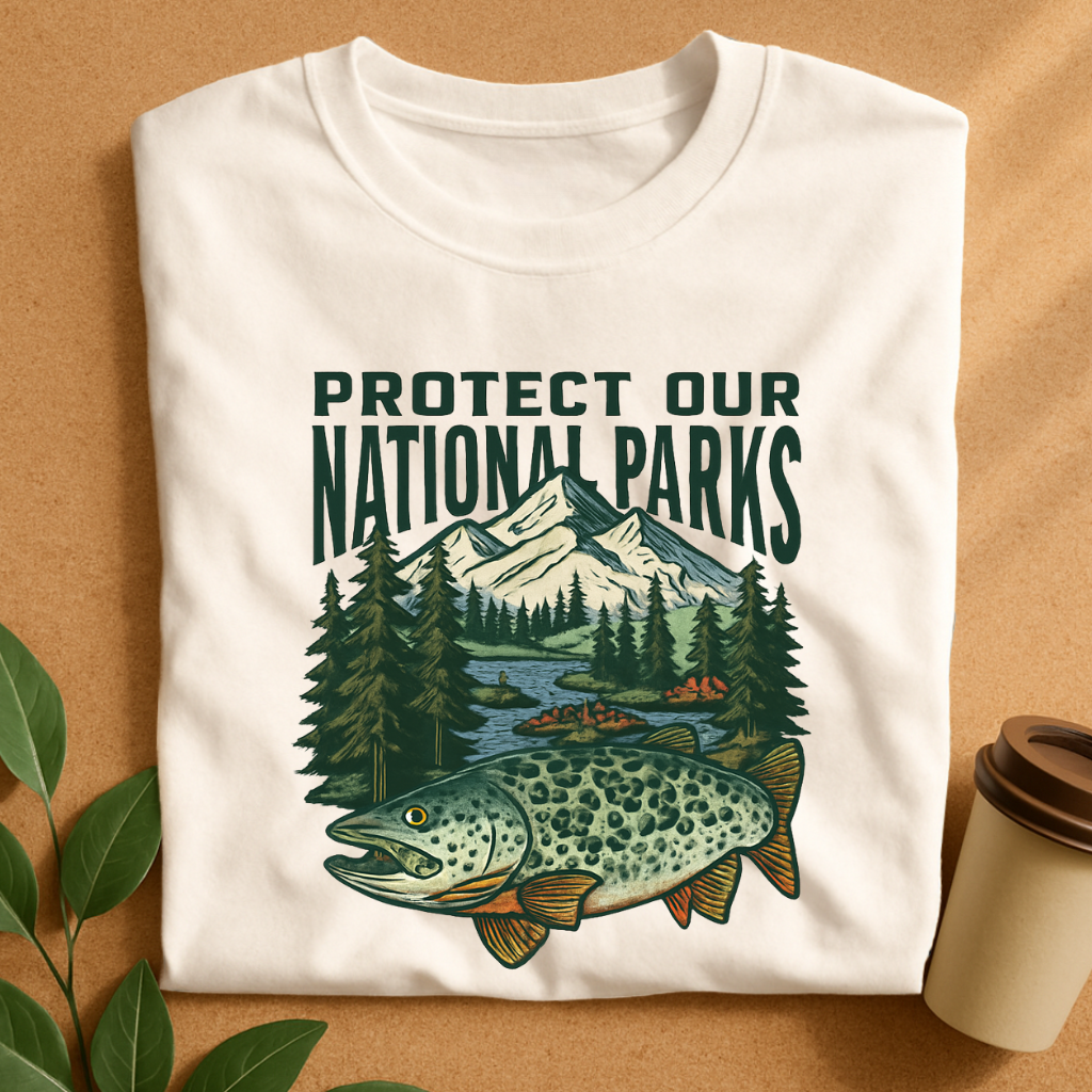 Protect Our National Parks – Scenic Trout Design T-Shirt