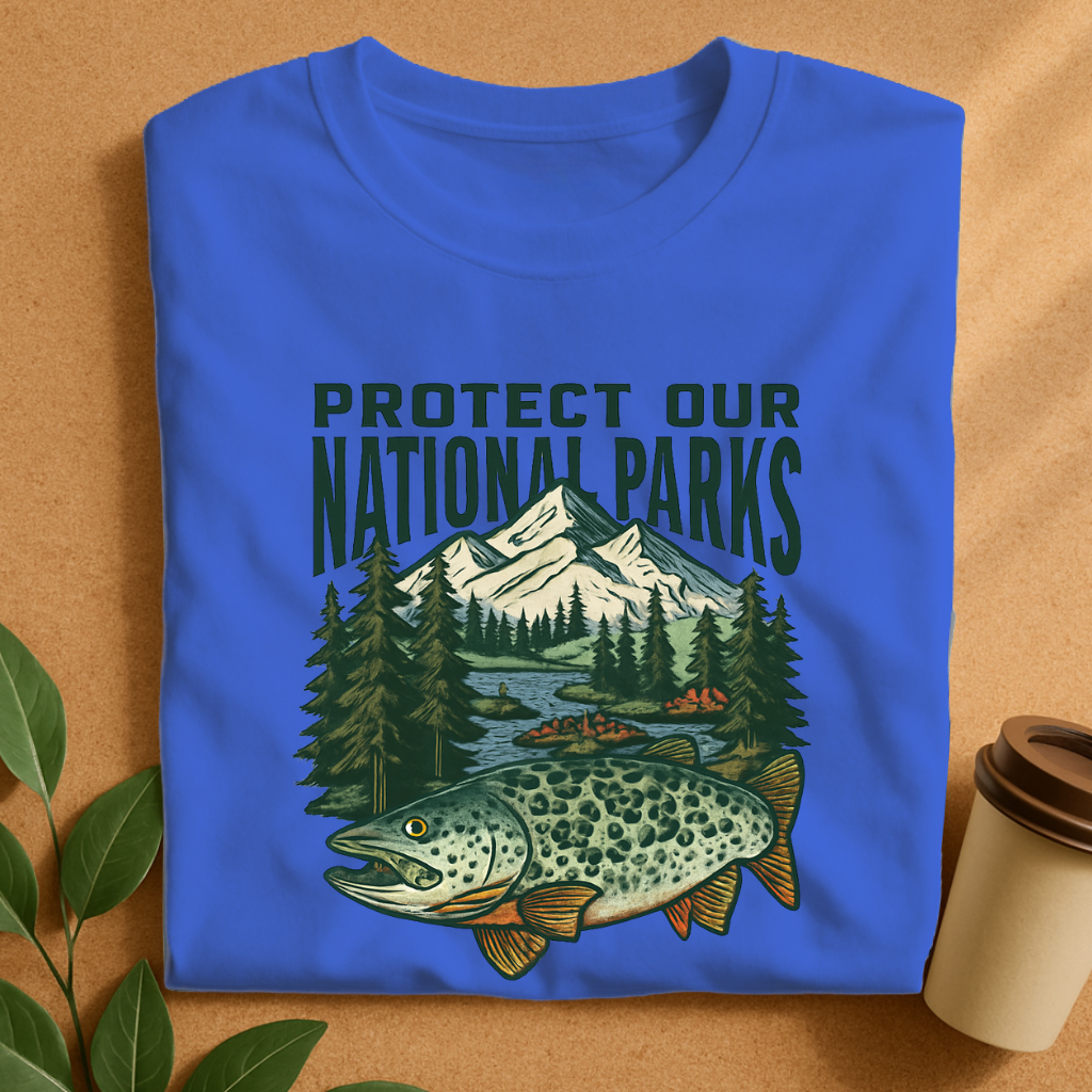 Protect Our National Parks – Scenic Trout Design T-Shirt