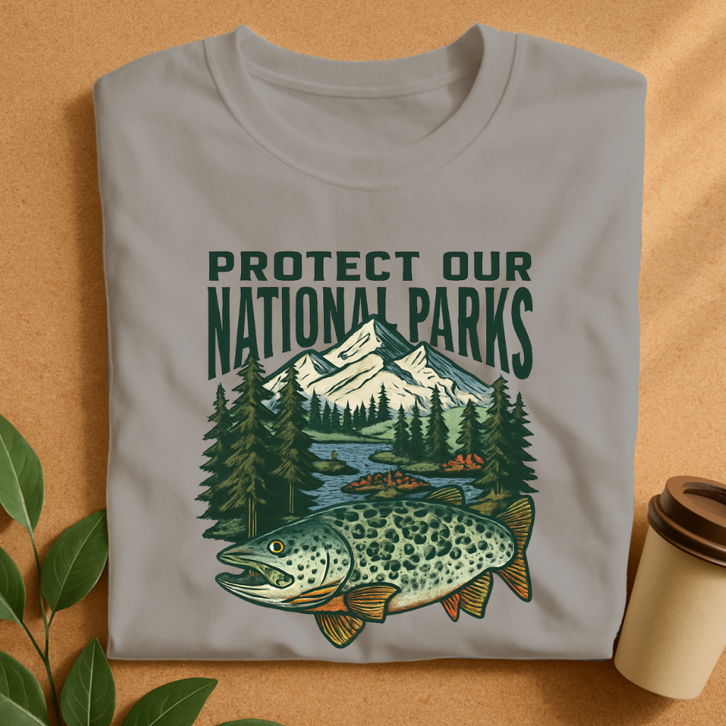 Protect Our National Parks – Scenic Trout Design T-Shirt