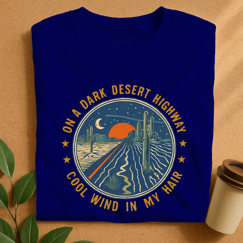 Desert Night Highway Sunset T-Shirt
