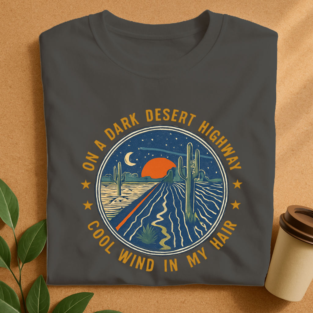 Desert Night Highway Sunset T-Shirt