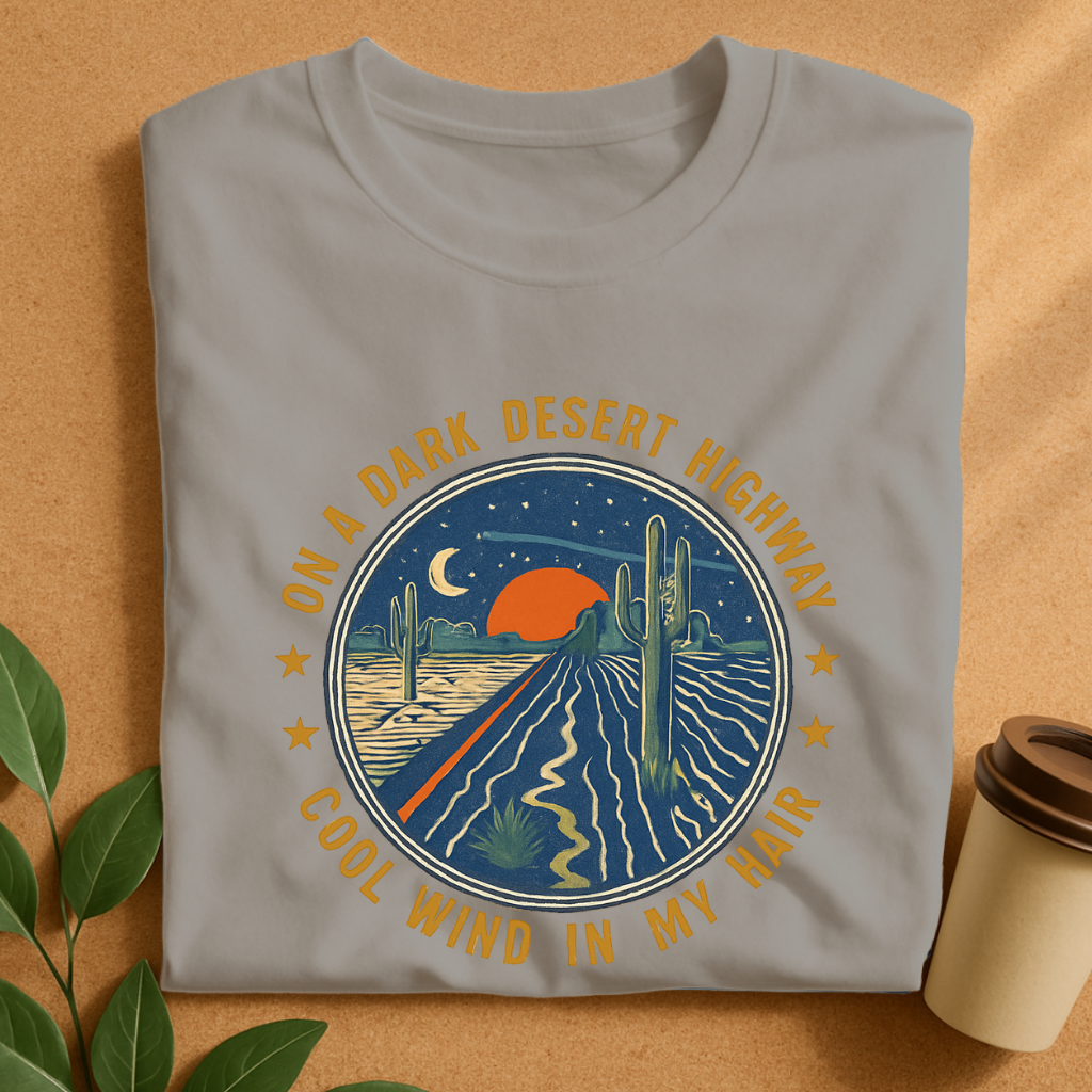 Desert Night Highway Sunset T-Shirt