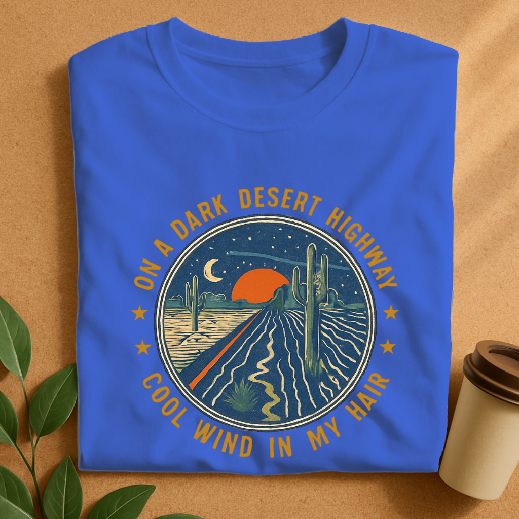 Desert Night Highway Sunset T-Shirt