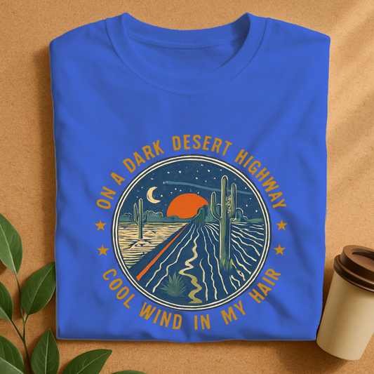 Desert Night Highway Sunset T-Shirt