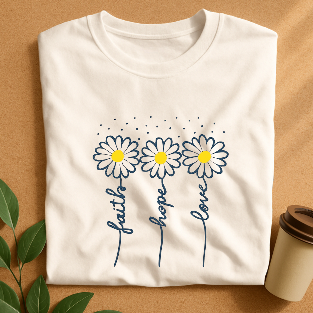 Faith, Hope & Love Daisies T-Shirt