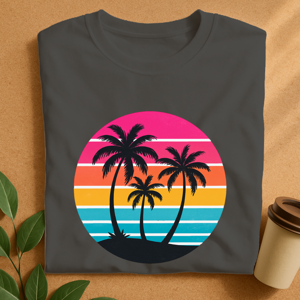Retro Sunset Palm Silhouettes T-Shirt