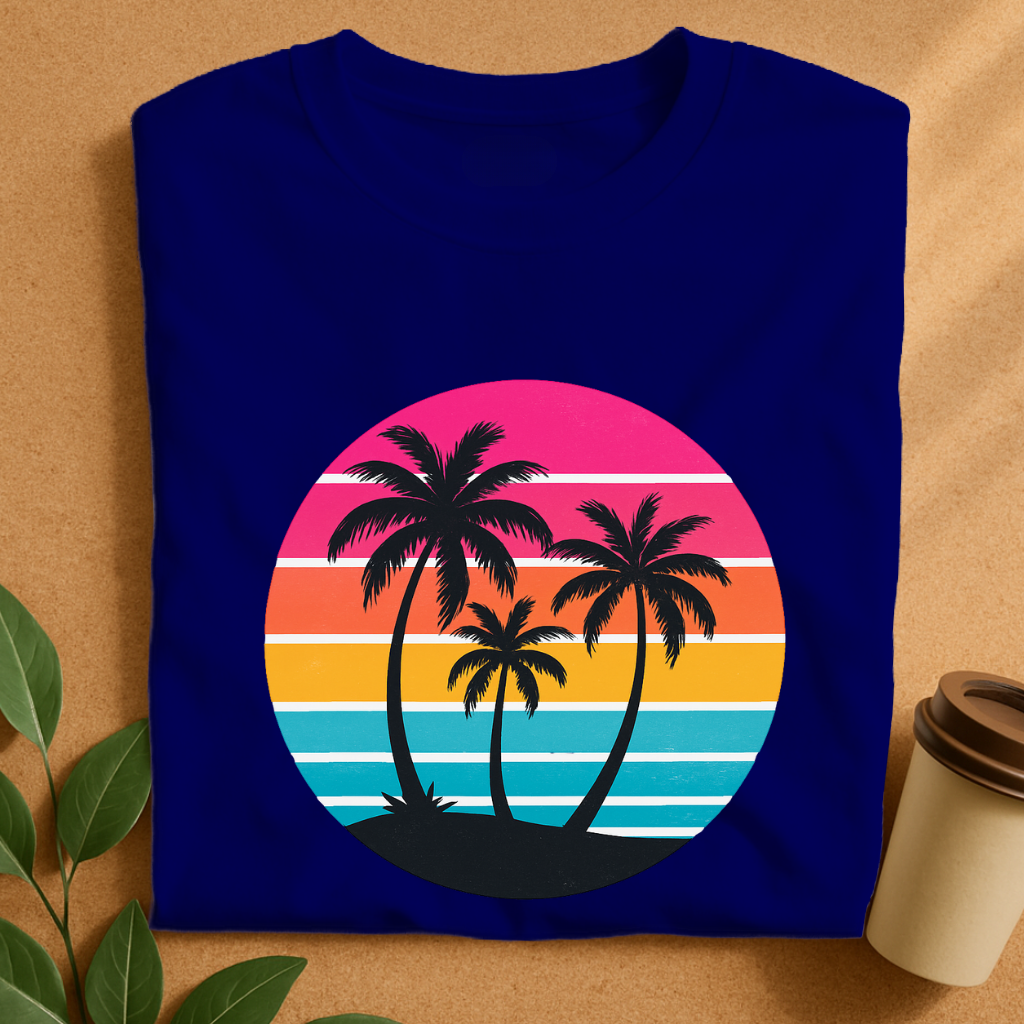 Retro Sunset Palm Silhouettes T-Shirt