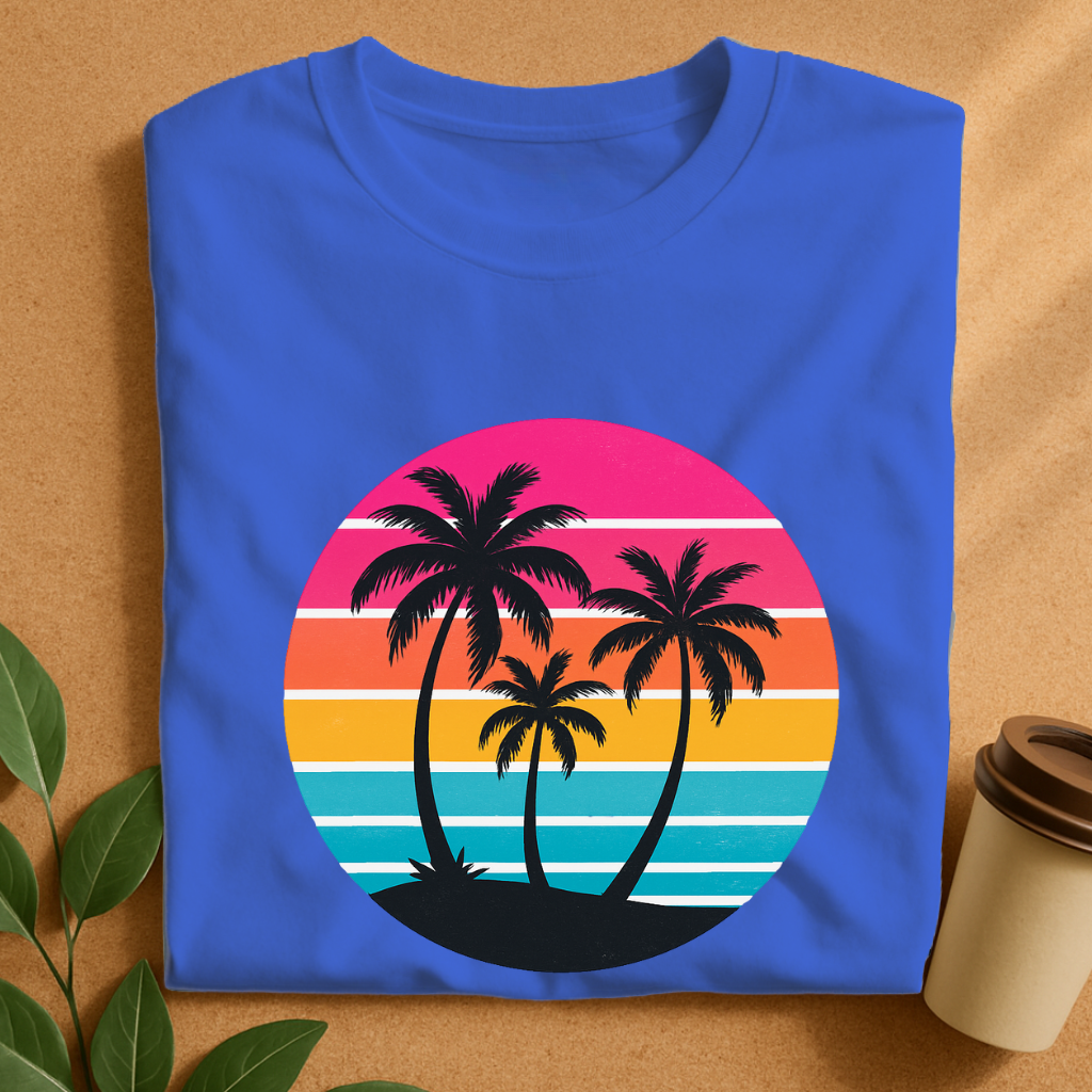Retro Sunset Palm Silhouettes T-Shirt