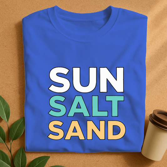 Sun, Salt & Sand Bold Typography T-Shirt