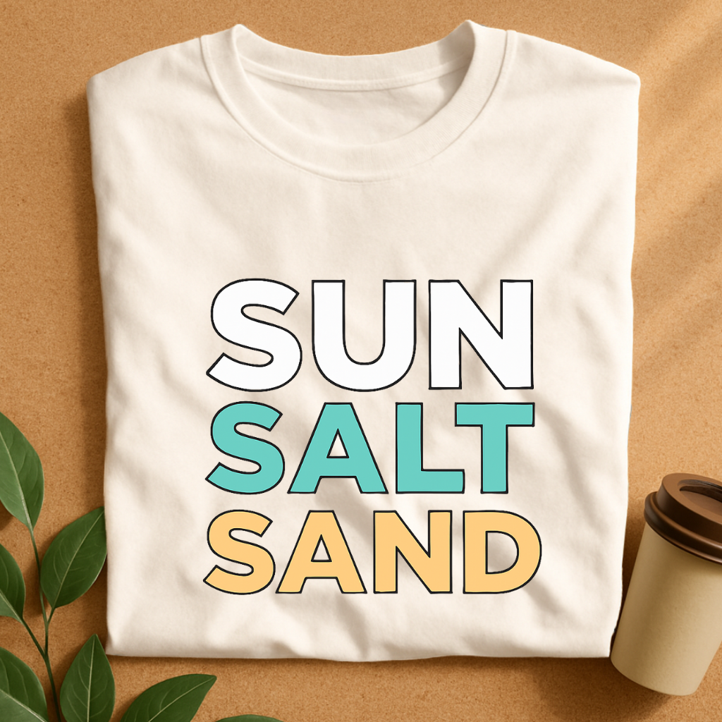 Sun, Salt & Sand Bold Typography T-Shirt