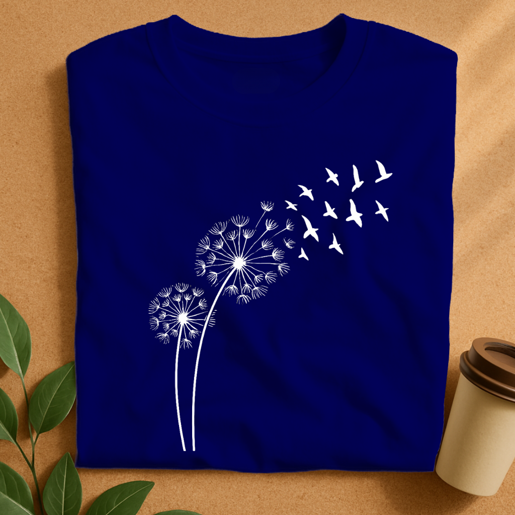 Dandelion Seeds Transforming into Flying Birds T-Shirt