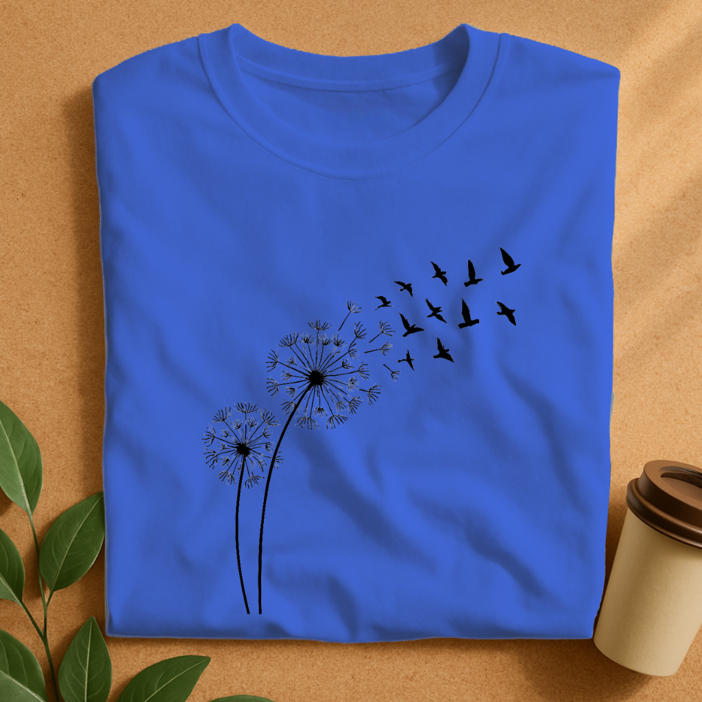 Dandelion Seeds Transforming into Flying Birds T-Shirt