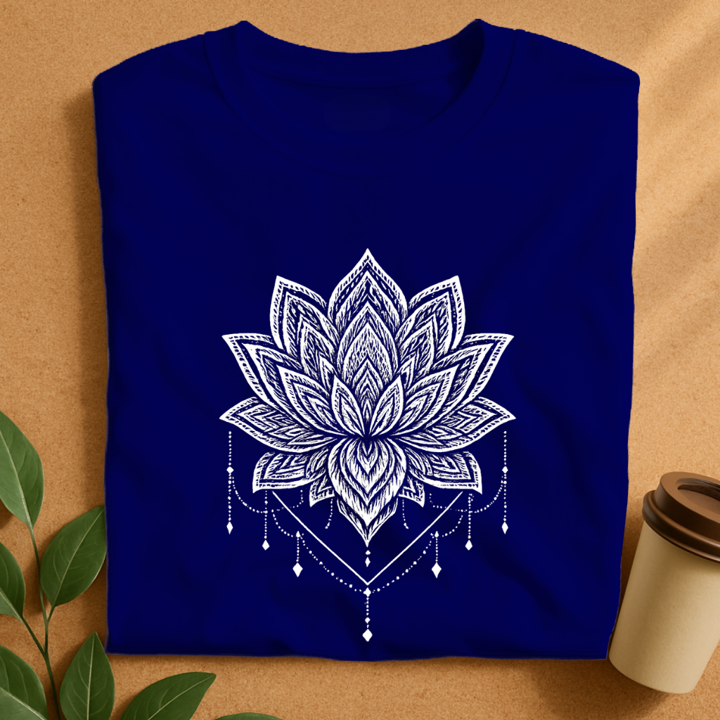 Intricate Lotus Mandala with Hanging Jewels T-Shirt
