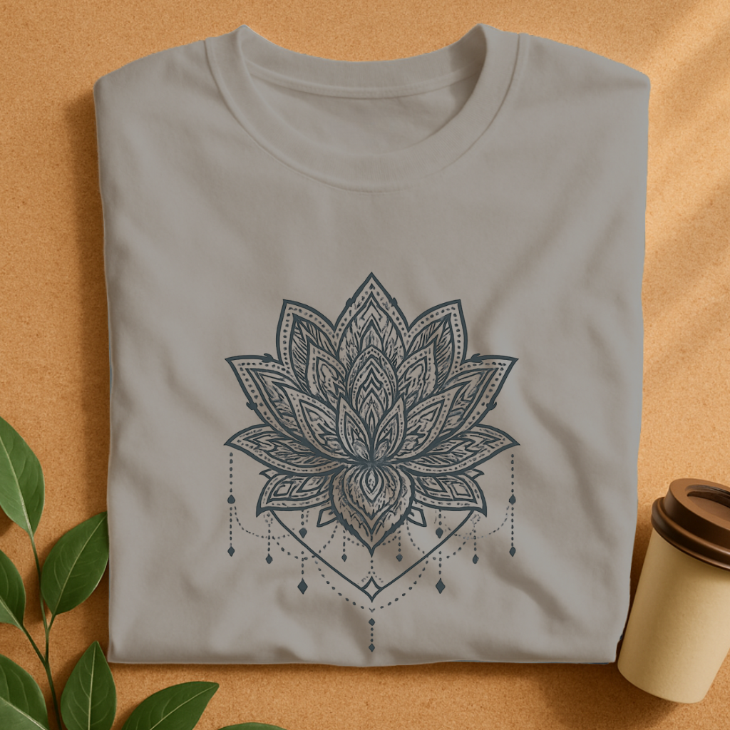 Intricate Lotus Mandala with Hanging Jewels T-Shirt