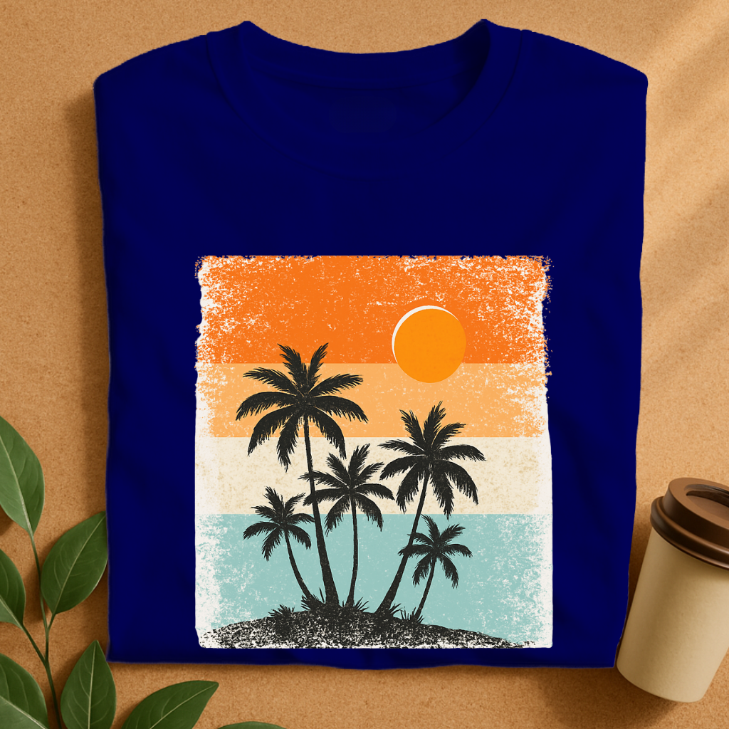Retro Sunset Palm Trees Silhouette T-Shirt