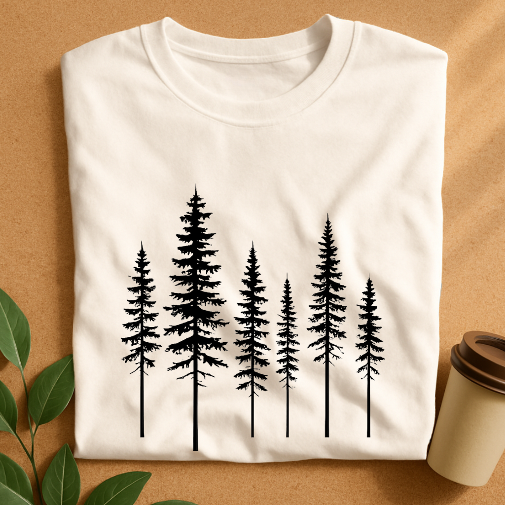 Silhouetted Pine Trees Lineup T-Shirt
