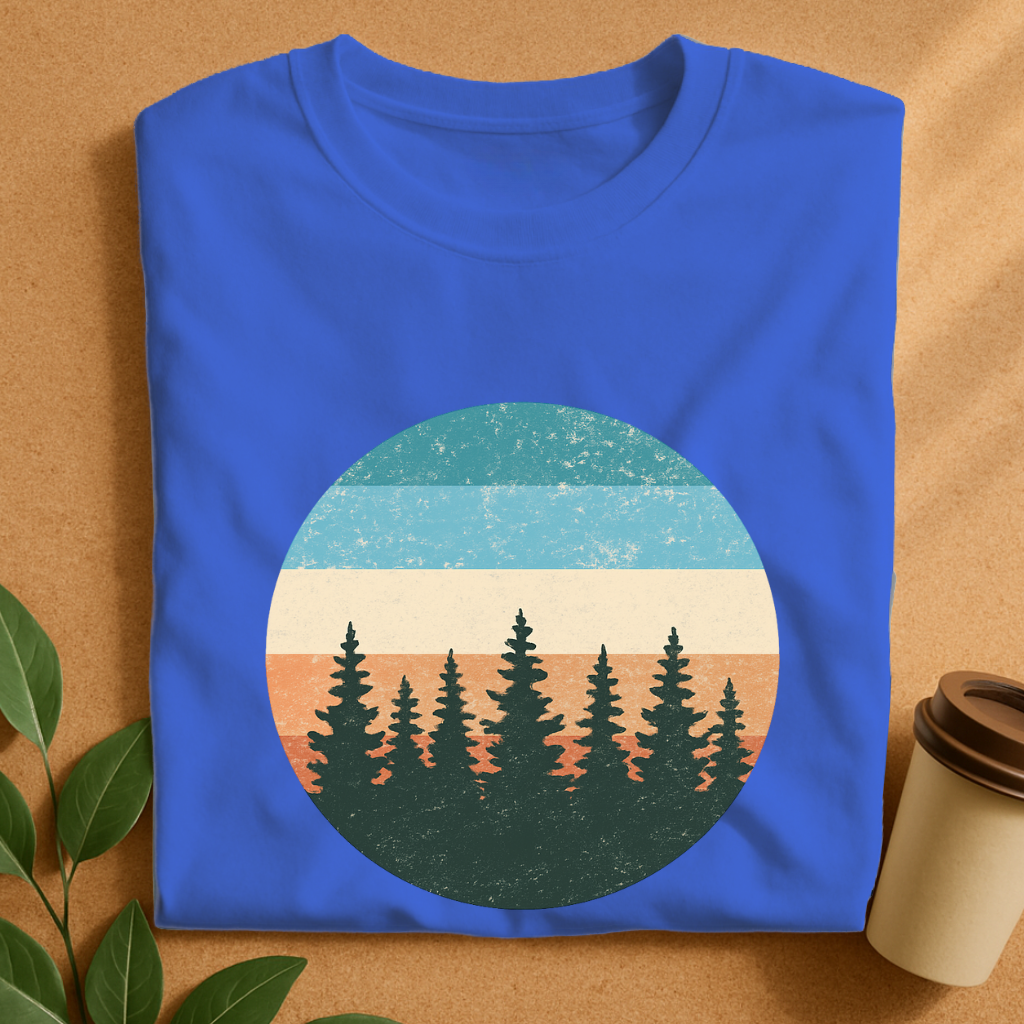 Vintage Sunset Pines Silhouette T-Shirt