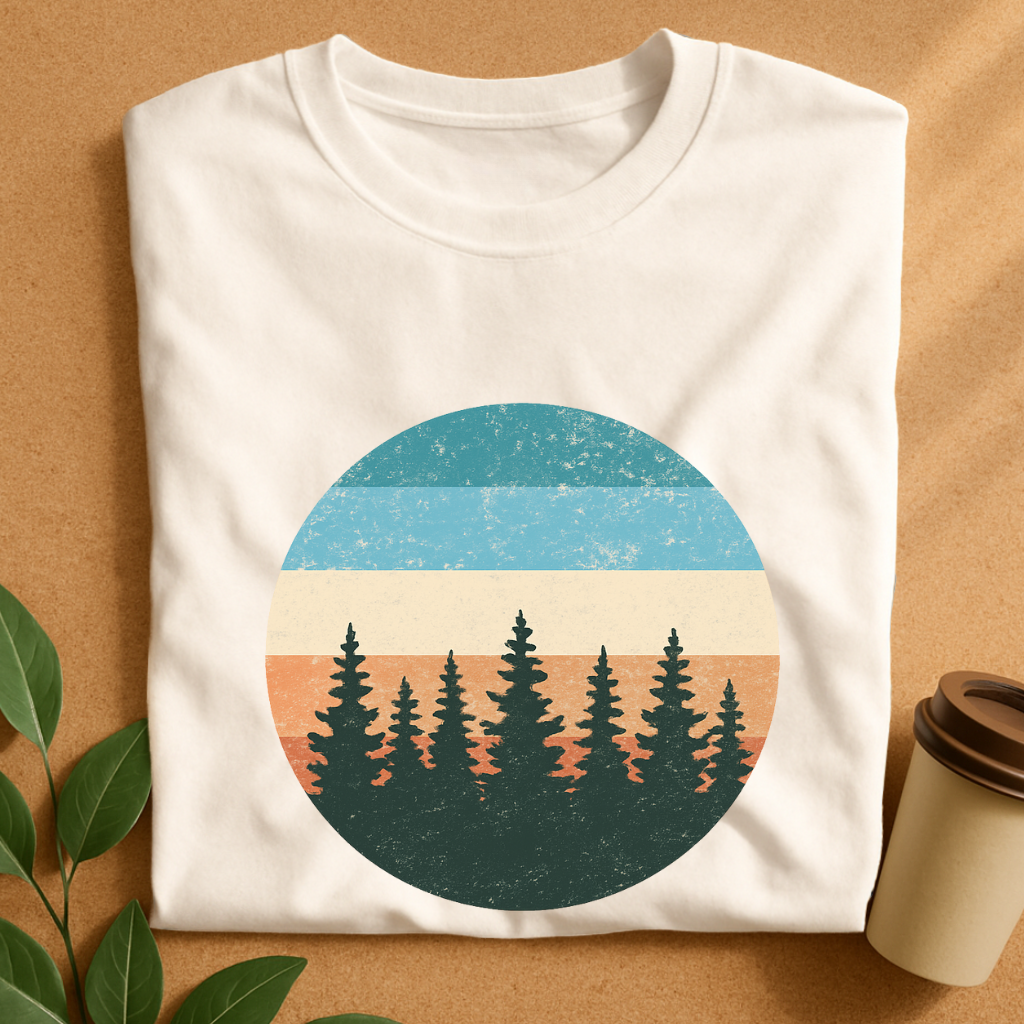 Vintage Sunset Pines Silhouette T-Shirt
