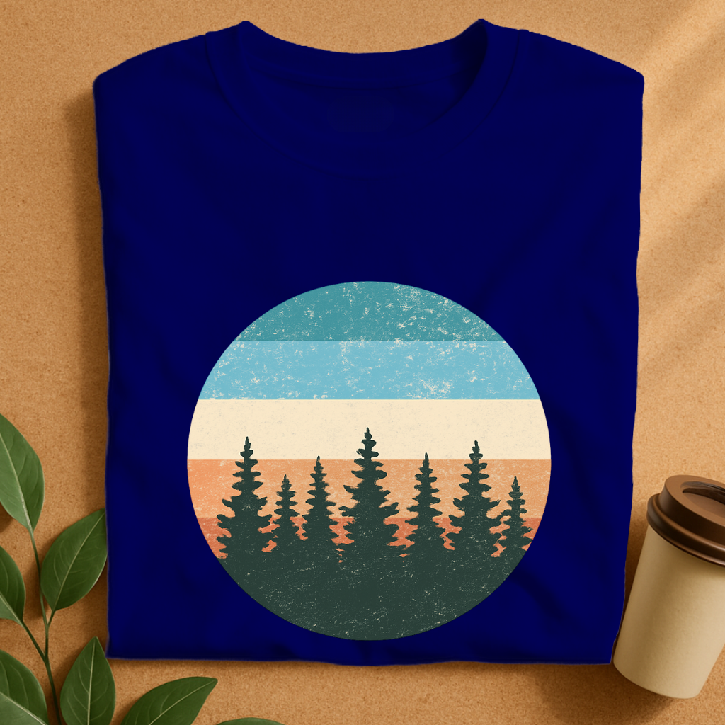 Vintage Sunset Pines Silhouette T-Shirt