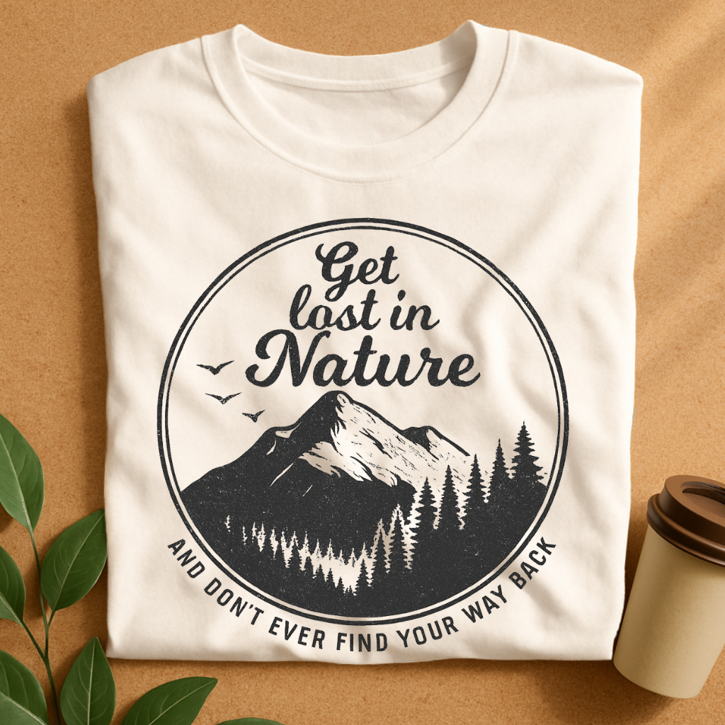 Get Lost in Nature – Vintage Mountain T-Shirt