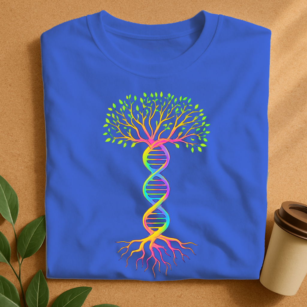 Rainbow DNA Tree of Life with Vibrant Roots and Leaves T-Shirt
