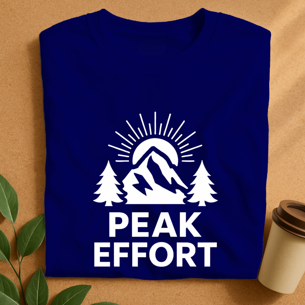Sunrise Mountain Peak with Bold 'Peak Effort' T-Shirt