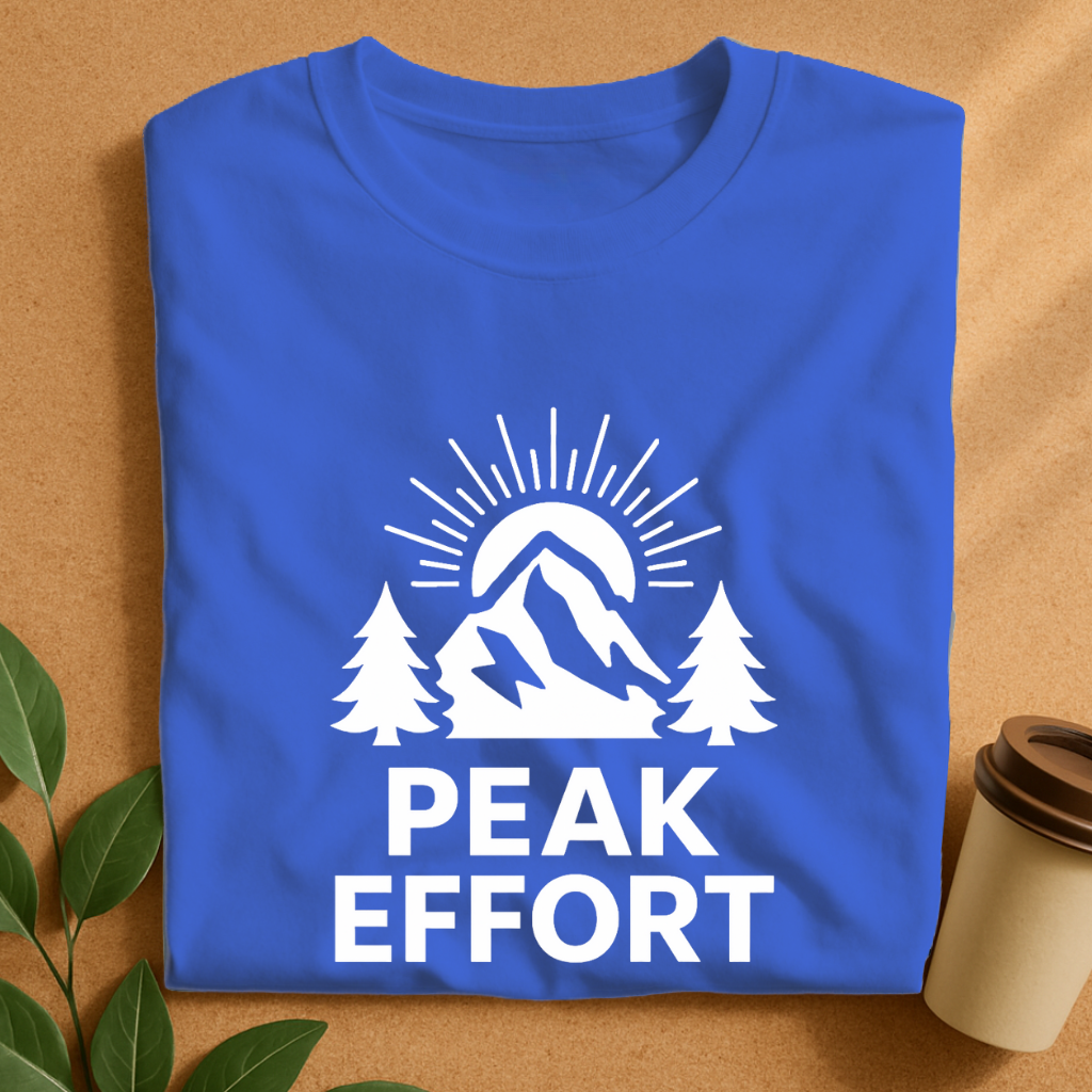 Sunrise Mountain Peak with Bold 'Peak Effort' T-Shirt