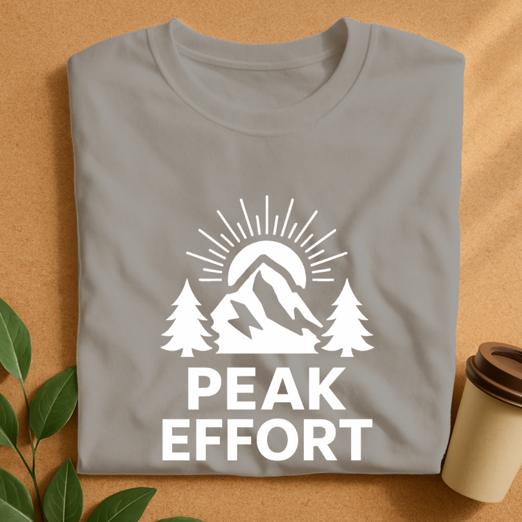Sunrise Mountain Peak with Bold 'Peak Effort' T-Shirt