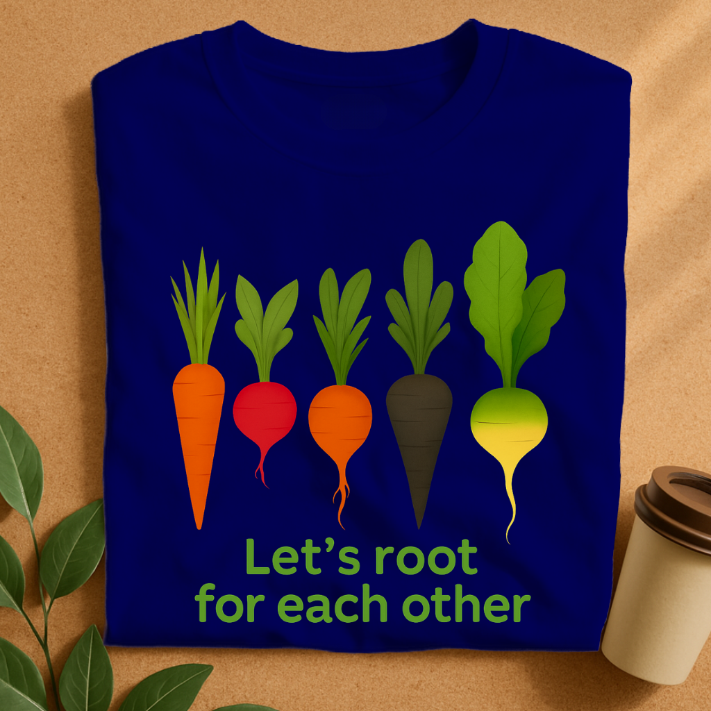 Colorful Root Veggies with Uplifting Message T-Shirt