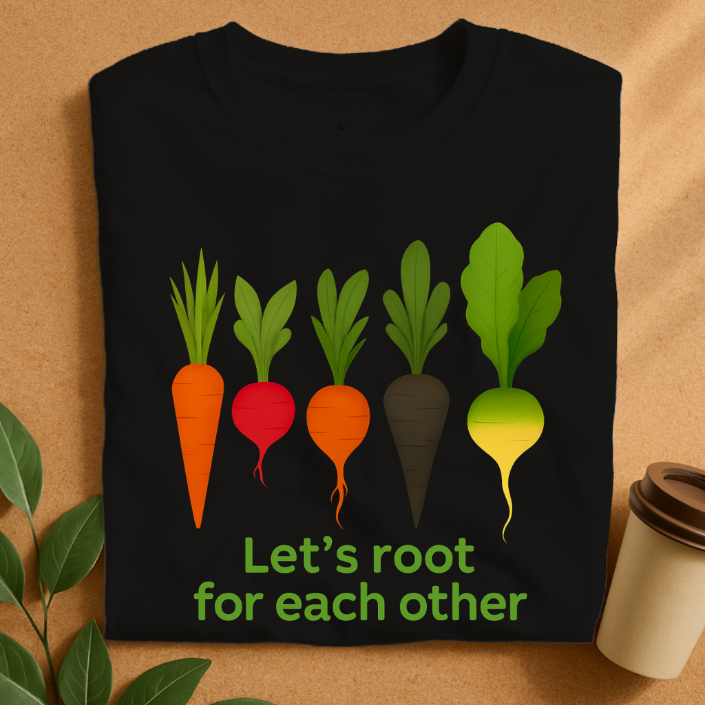 Colorful Root Veggies with Uplifting Message T-Shirt