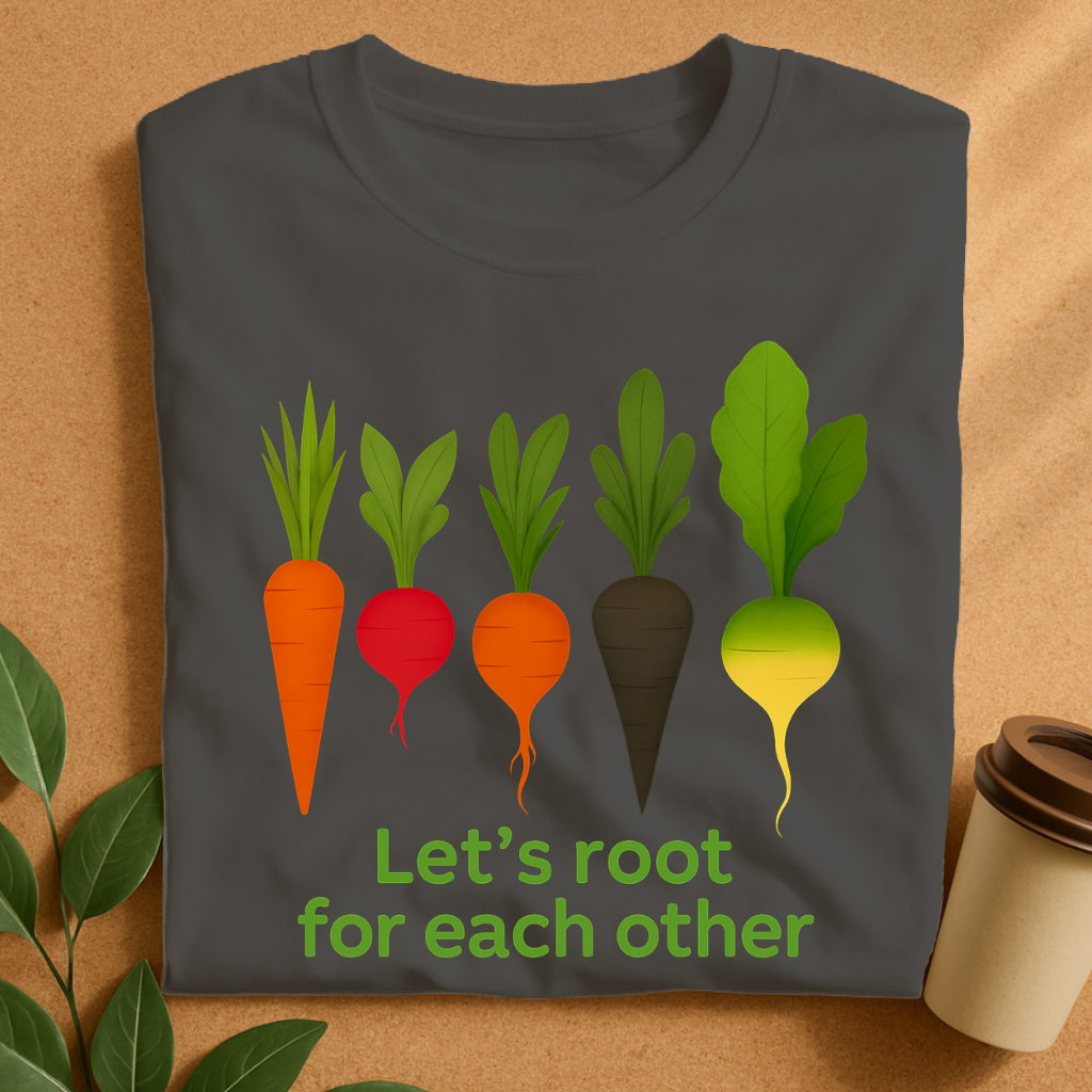 Colorful Root Veggies with Uplifting Message T-Shirt