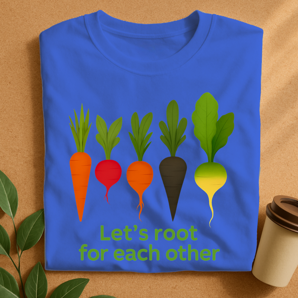 Colorful Root Veggies with Uplifting Message T-Shirt