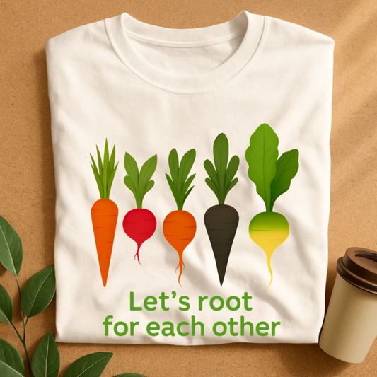 Colorful Root Veggies with Uplifting Message T-Shirt