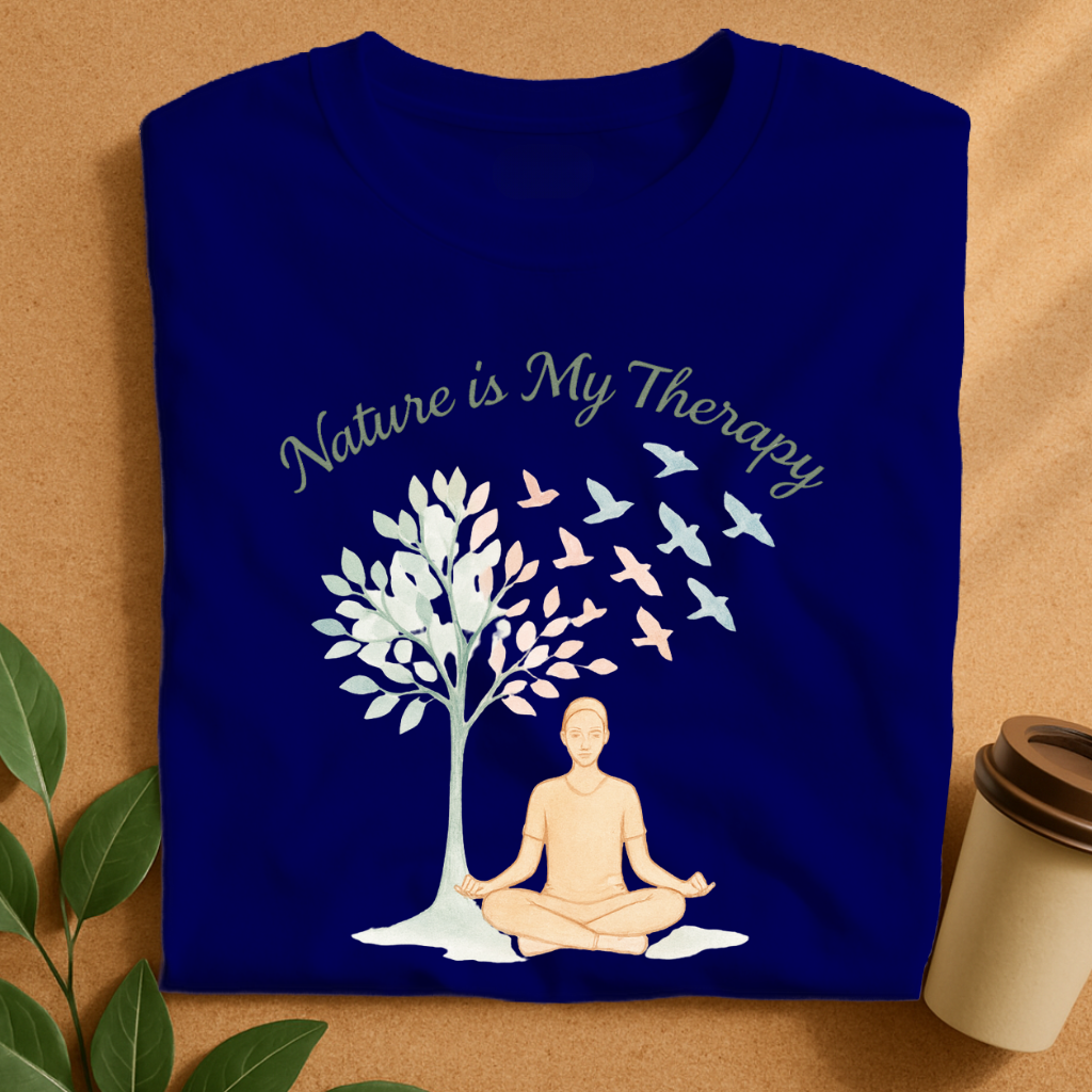 Meditative Harmony Beneath Soaring Pastel Leaves T-Shirt