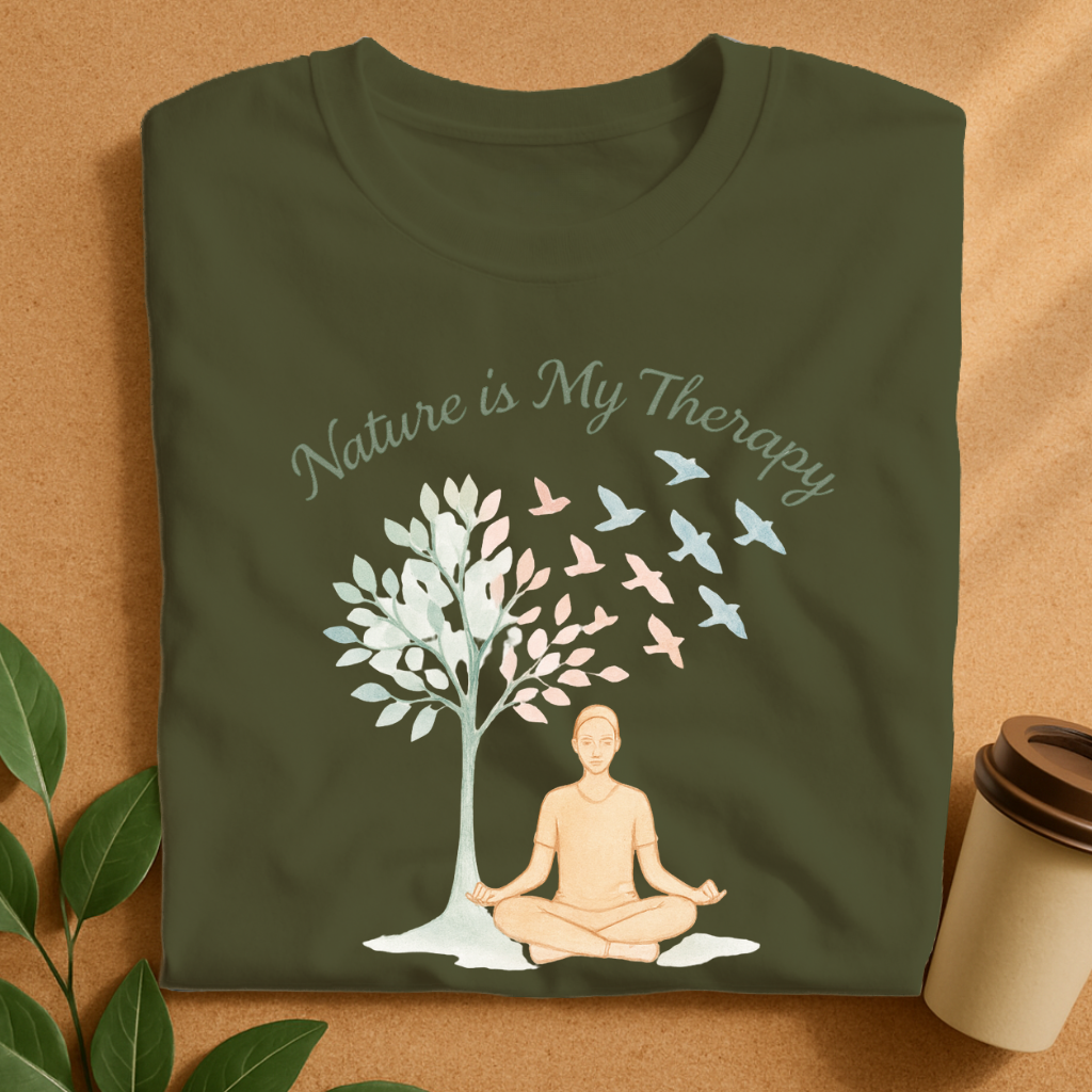 Meditative Harmony Beneath Soaring Pastel Leaves T-Shirt