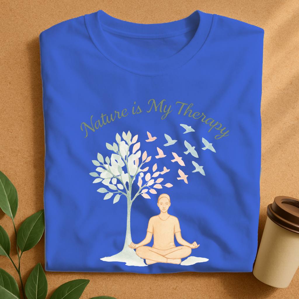 Meditative Harmony Beneath Soaring Pastel Leaves T-Shirt