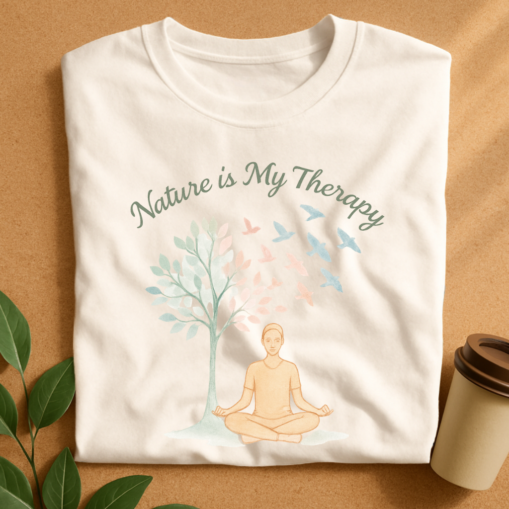 Meditative Harmony Beneath Soaring Pastel Leaves T-Shirt