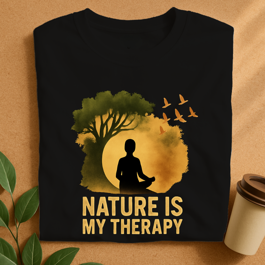Meditative Silhouette with Tree and Birds T-Shirt