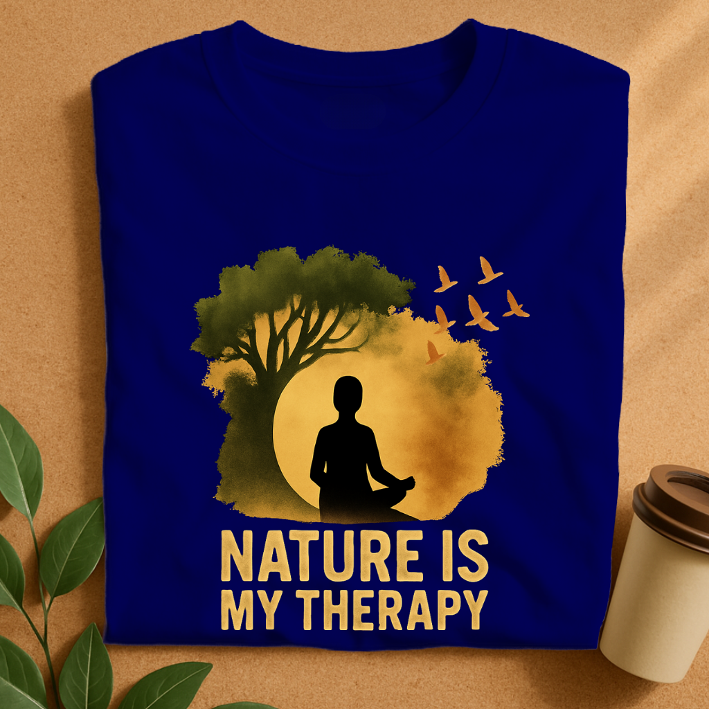 Meditative Silhouette with Tree and Birds T-Shirt