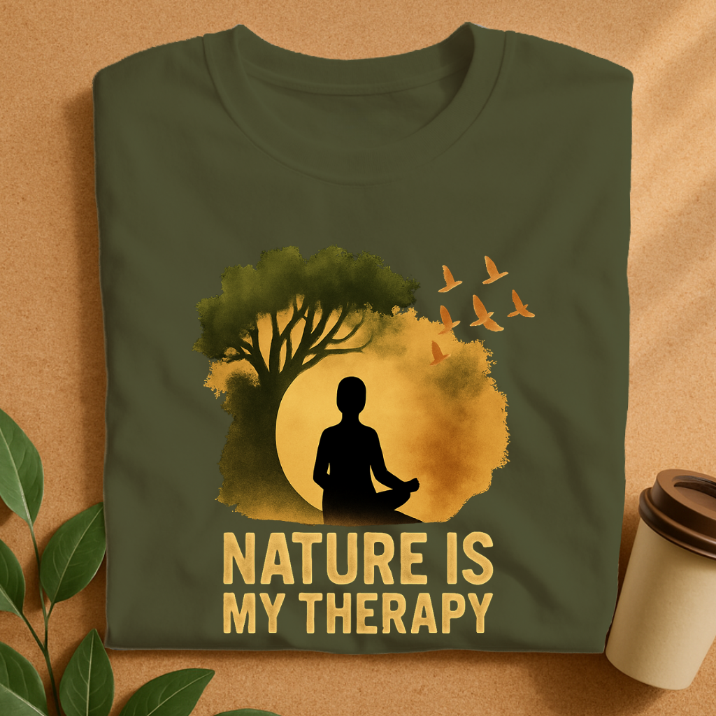 Meditative Silhouette with Tree and Birds T-Shirt