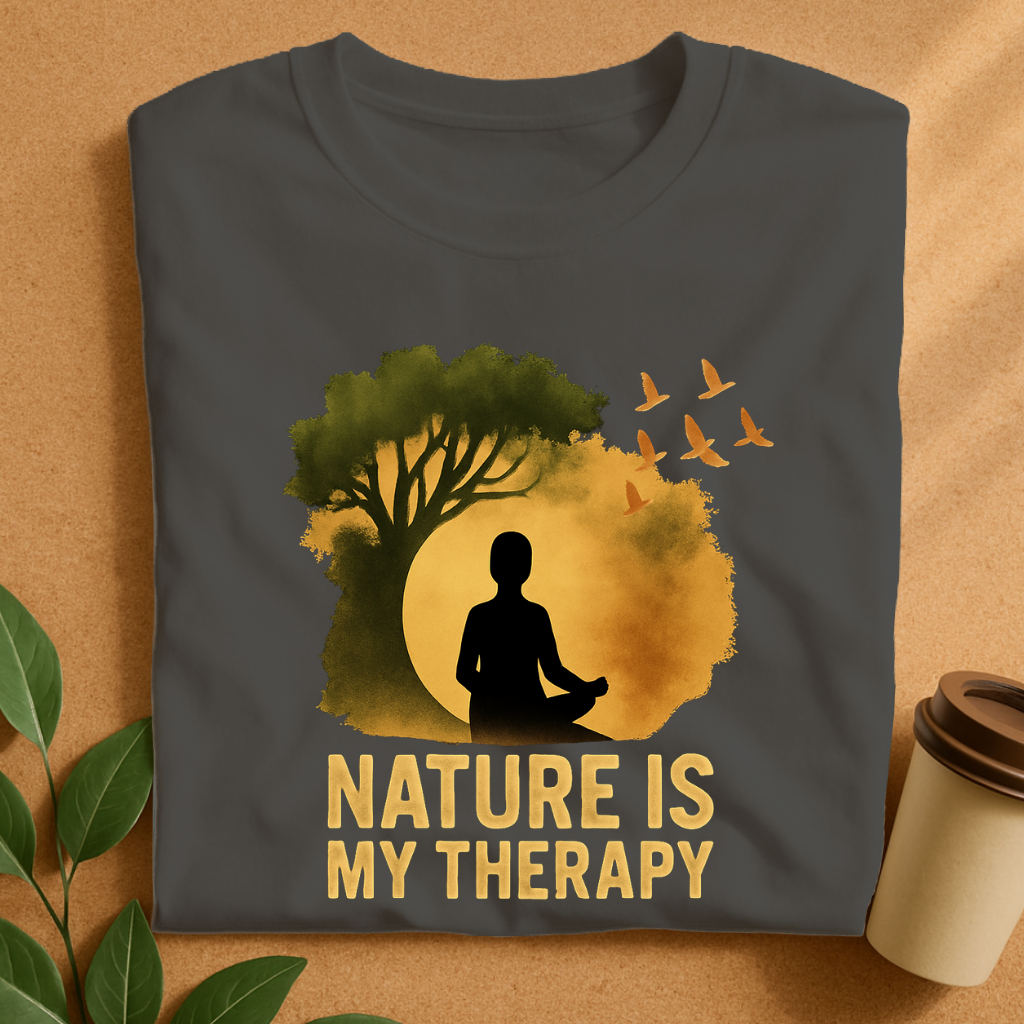 Meditative Silhouette with Tree and Birds T-Shirt