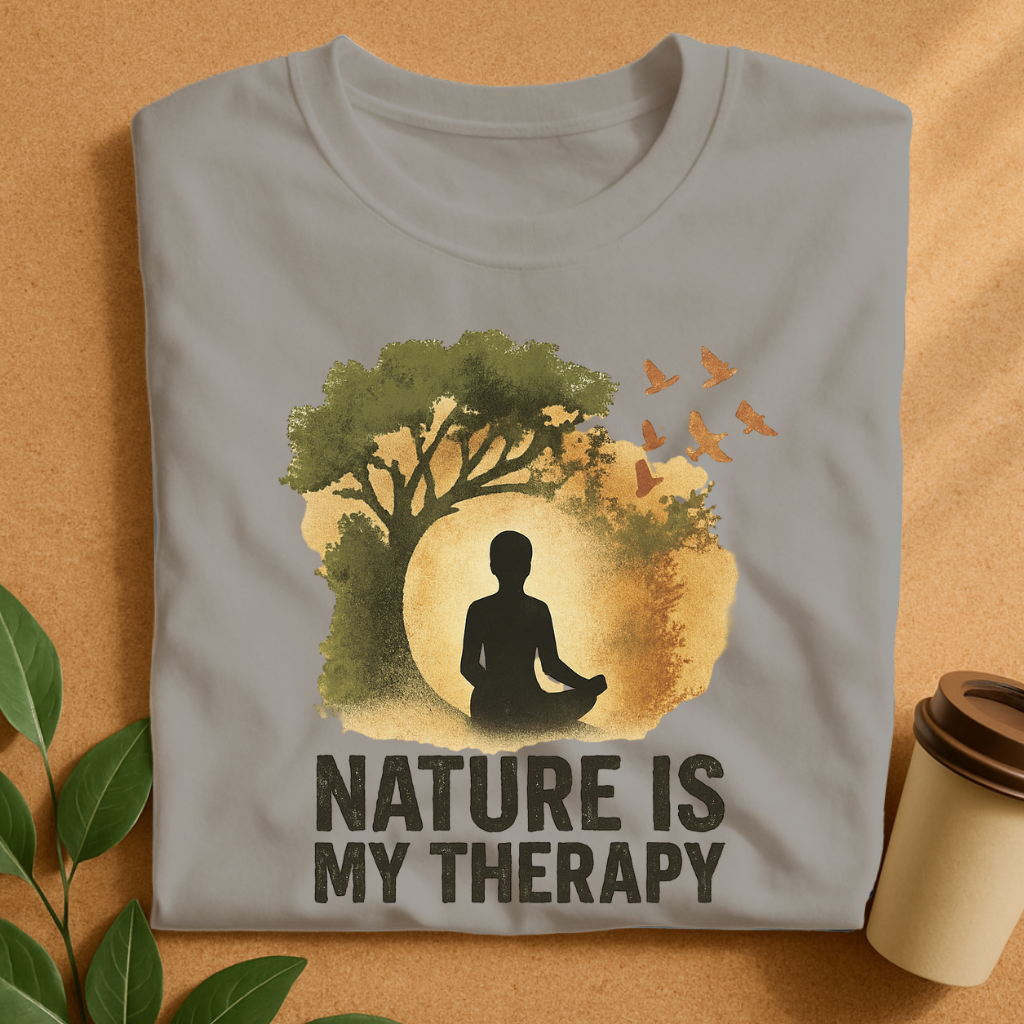 Meditative Silhouette with Tree and Birds T-Shirt