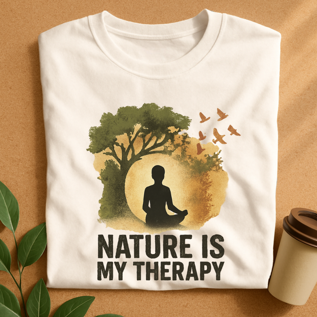 Meditative Silhouette with Tree and Birds T-Shirt