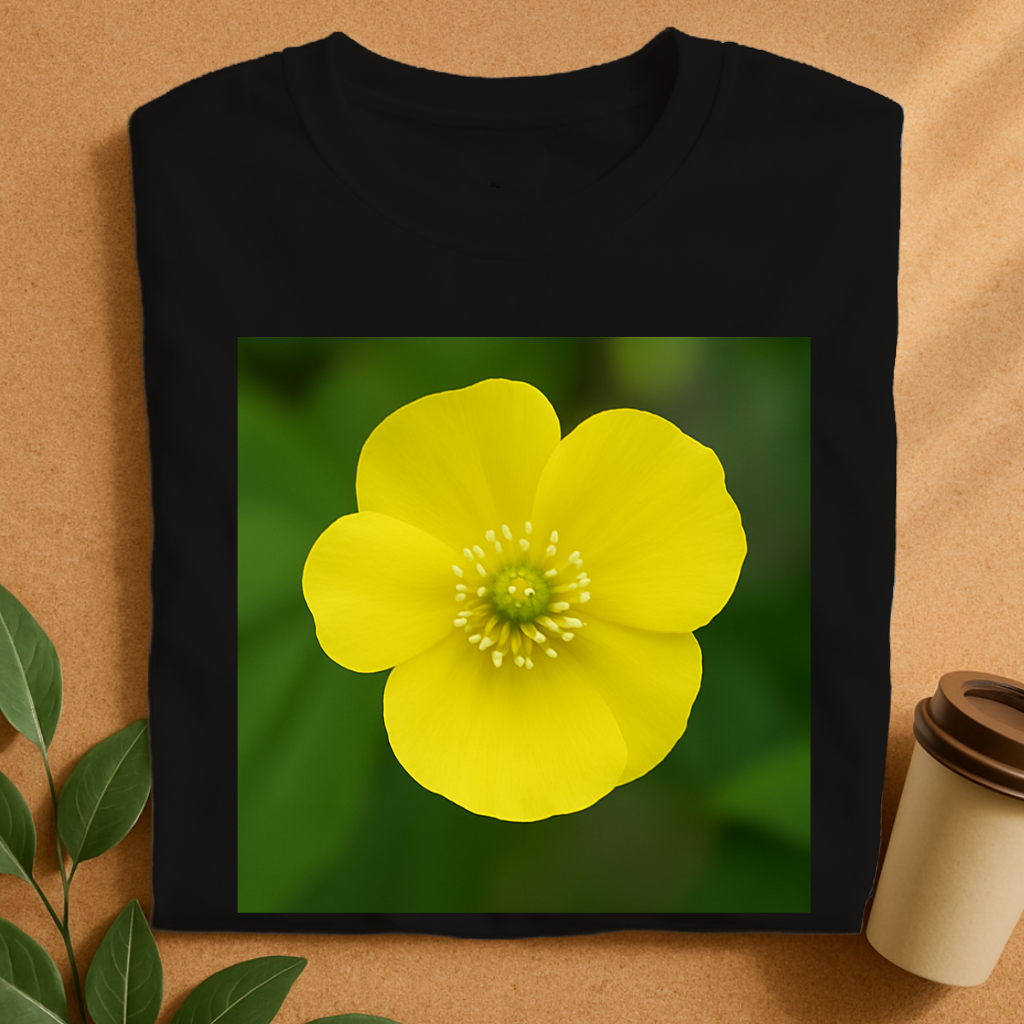 Bright Yellow Buttercup Bloom Nature Flower Lover Gift T-Shit