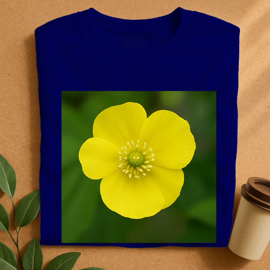 Bright Yellow Buttercup Bloom Nature Flower Lover Gift T-Shit