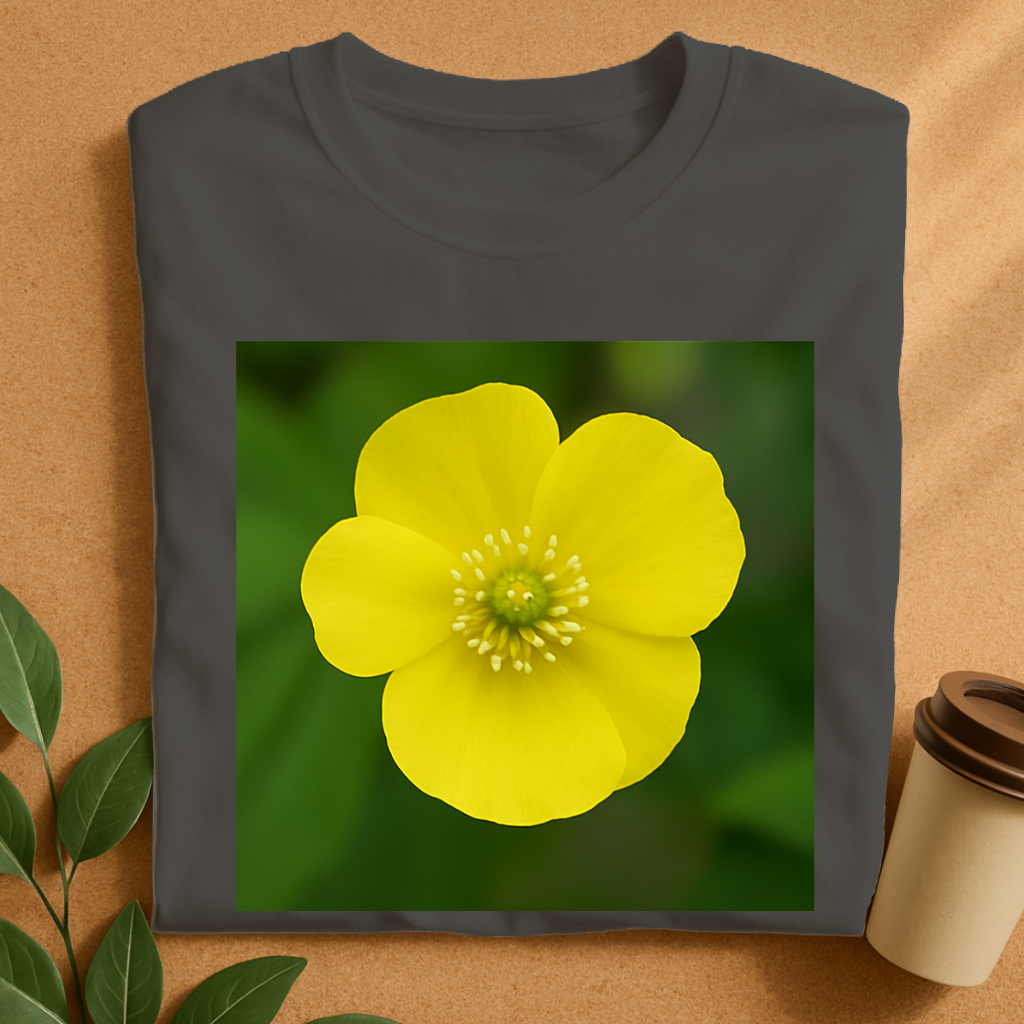 Bright Yellow Buttercup Bloom Nature Flower Lover Gift T-Shit