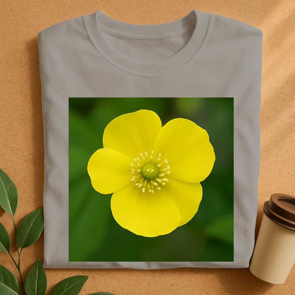 Bright Yellow Buttercup Bloom Nature Flower Lover Gift T-Shit